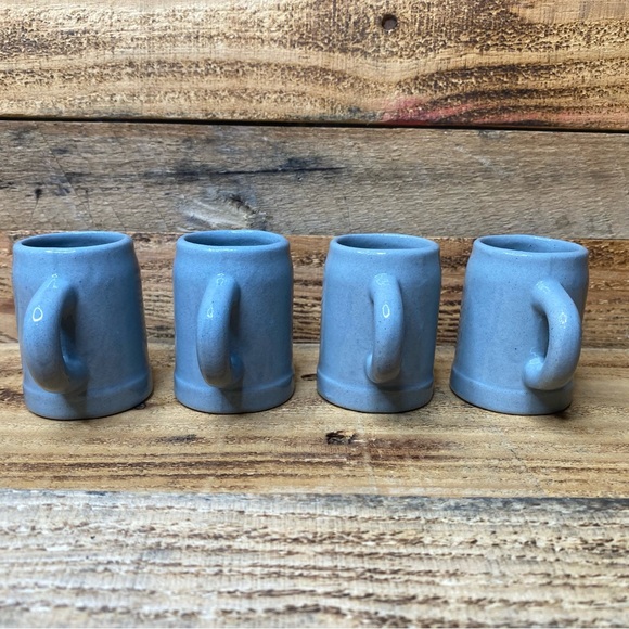 Lot of 4 Miniature German Stoneware Beer Mugs Stein Shot Glasses - Picture 4 of 8